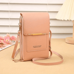 Women's Crossbody Bag Double Layer Shoulder Bags Touch Screen Phone Bags