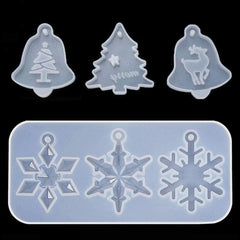 Christmas Snowflake Pendant Silicone Resin Mold Set