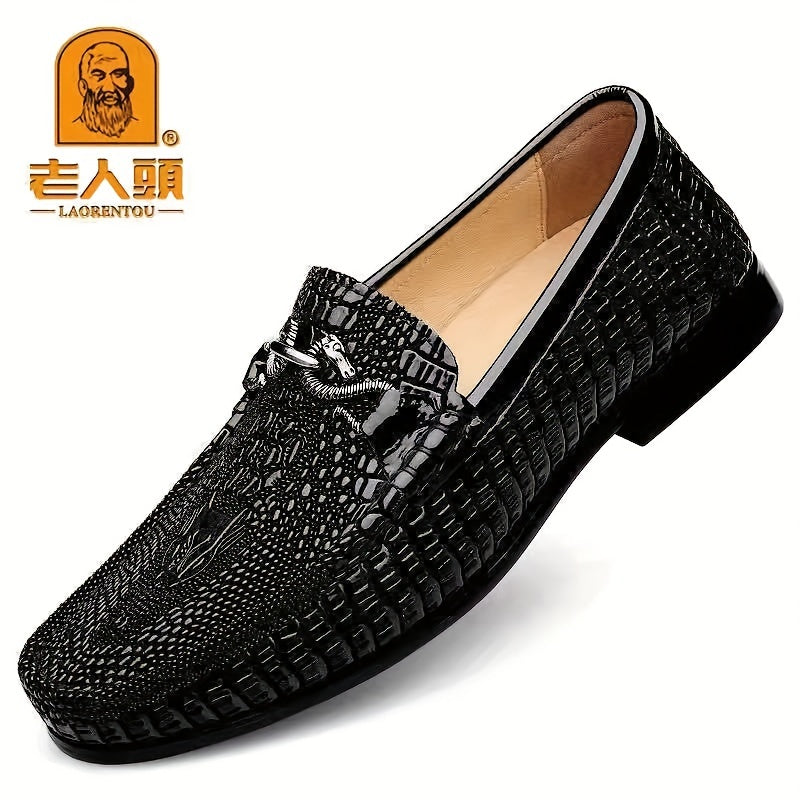 LAORENTOU Croc Embossed Slip On Loafer Shoes