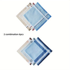 6 Pack 39 Men's Vintage Handkerchief Satin Technology Soft Sweat-absorbing