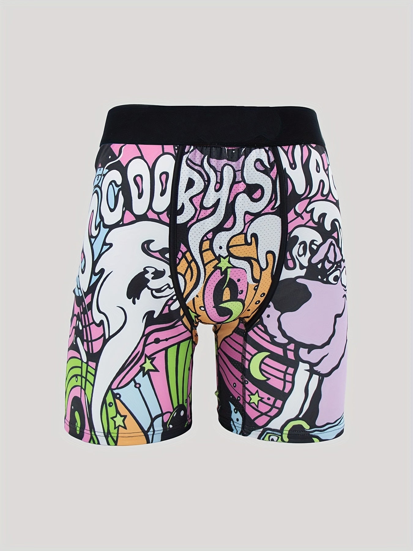 Men's Cartoon Dog Boxer Elastic Waist Shorts