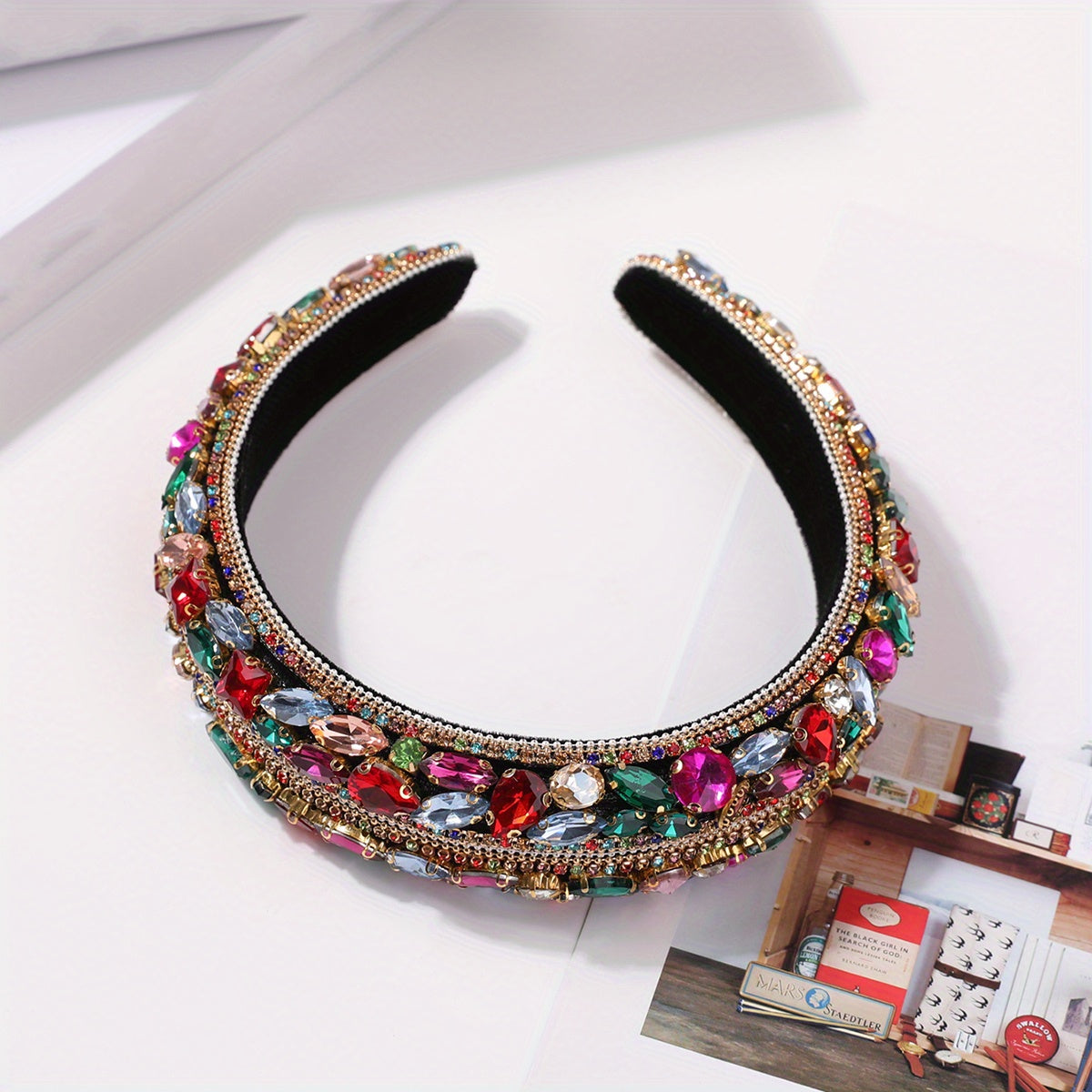 Colorful Crystal Headband Glitter Rhinestone Headdress for Party Prom