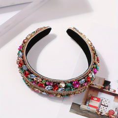 Colorful Crystal Headband Glitter Rhinestone Headdress for Party Prom