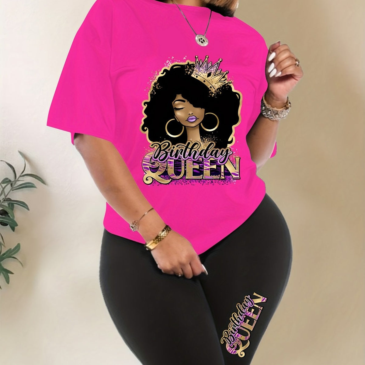  Women's Cartoon Print Crop Top & Shorts Set