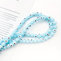 40pcs Glass Eye Beads Round Colorful Spacer Beads DIY Jewelry Making