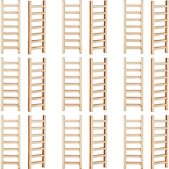 10pcs Mini Wooden Step Ladder for Crafts & Garden Decor