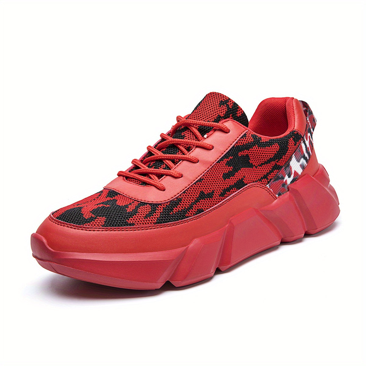 Men's Chunky Lace-up Sneakers Comfy Athletic Shoes