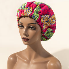 Ankara Print Satin Lined Sleep Cap Non Slip