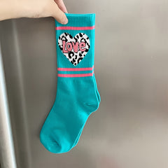 5 Pairs Letter Print Mid Tube Socks Women's Stockings