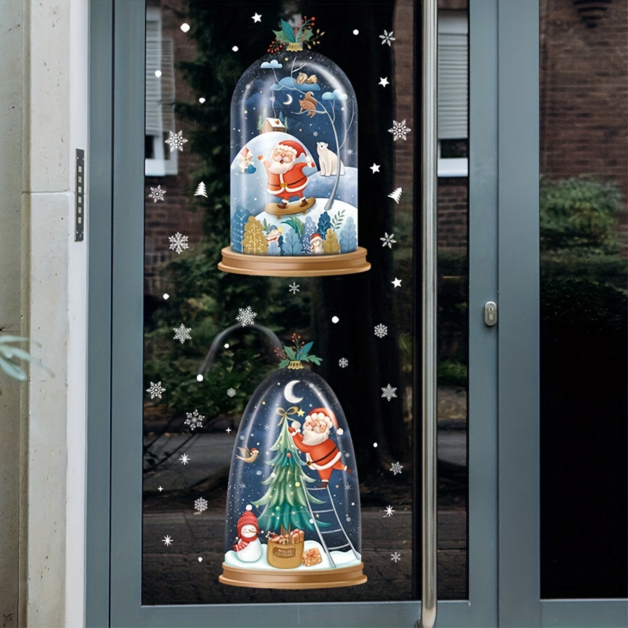 Christmas Window Sticker Santa Claus Snowman Decoration