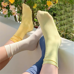 Summer Thin Casual Pile Socks for Women