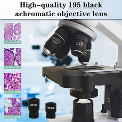 Pro Compound Microscope 2500X NA 1.25 Reticle Dual Stages 360 Rotating Nose