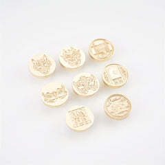Brass Seal with Chrysanthemum Carving for Gift & Wine Packaging