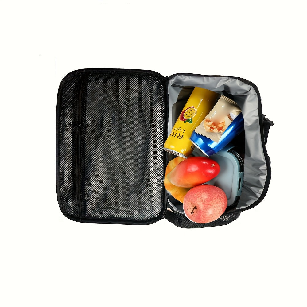 Cactus Floral Lunch Bag Insulated with Bottle Holder Reusable Lunch Box