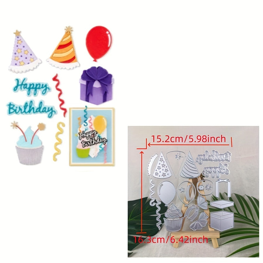 1Pc Happy Birthday Gift Metal Cutting Dies DIY Card Scrapbook Decoration