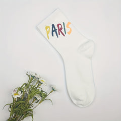5 Pairs Letter Print Socks Mid Tube Women's Stockings