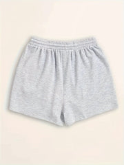  Heart & Puppy Paw Print Elastic Waist Shorts