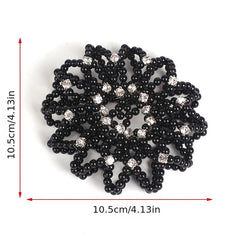 Pearl Rhinestone Hair Snood Net Ballet Bun Hair Covers