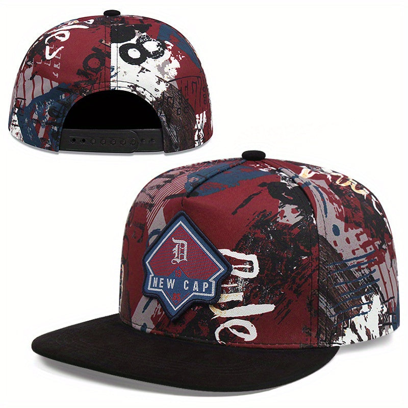 Gothic Label Embroidered Baseball Cap Vintage Graffiti Print Snapback Hat