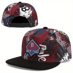 Gothic Label Embroidered Baseball Cap Vintage Graffiti Print Snapback Hat
