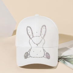 Rhinestone Bunny Baseball Cap Women Adjustable Sports Sun Hat Dad Hats