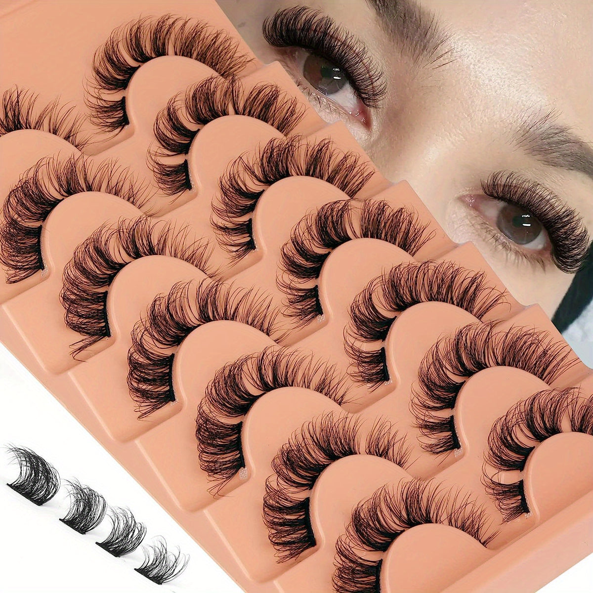 D Curling Wispy Lash Extensions Strip False Eyelashes