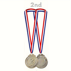 2pcs Zinc Alloy Sports Medals Golden Silvery Bronze