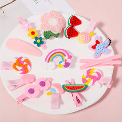 719pcs Candy Hair Accessories Set, Cartoon Fruit Rubber Band & Sweet Hair