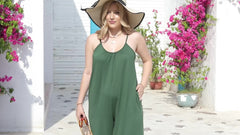  V Neck Wide Leg Summer Jumpsuit