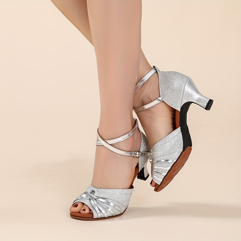 Women's Breathable Comfortable Medium Heel Latin Dance Sandals