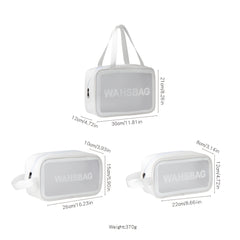 3pcs Transparent Letter Pattern Cosmetic Bags