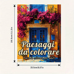 22-Page Landscape Coloring Book 28.5x20.5cm