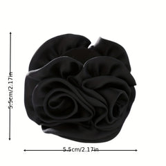 Fabric Flower Hair Claw Ponytail Holder for Women Girls