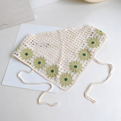 Boho Crochet Bandana Elastic Flower Headband Hair Accessory