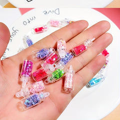 5pcs DIY Glass Bottle Pendant with Star Sequin Nail Sticker