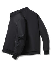 Men's Casual Zipper Jacket Solid Stand Collar