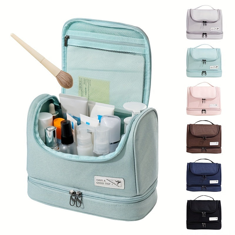 Large Capacity Cosmetic Bag Double Layer Toiletry Organizer
