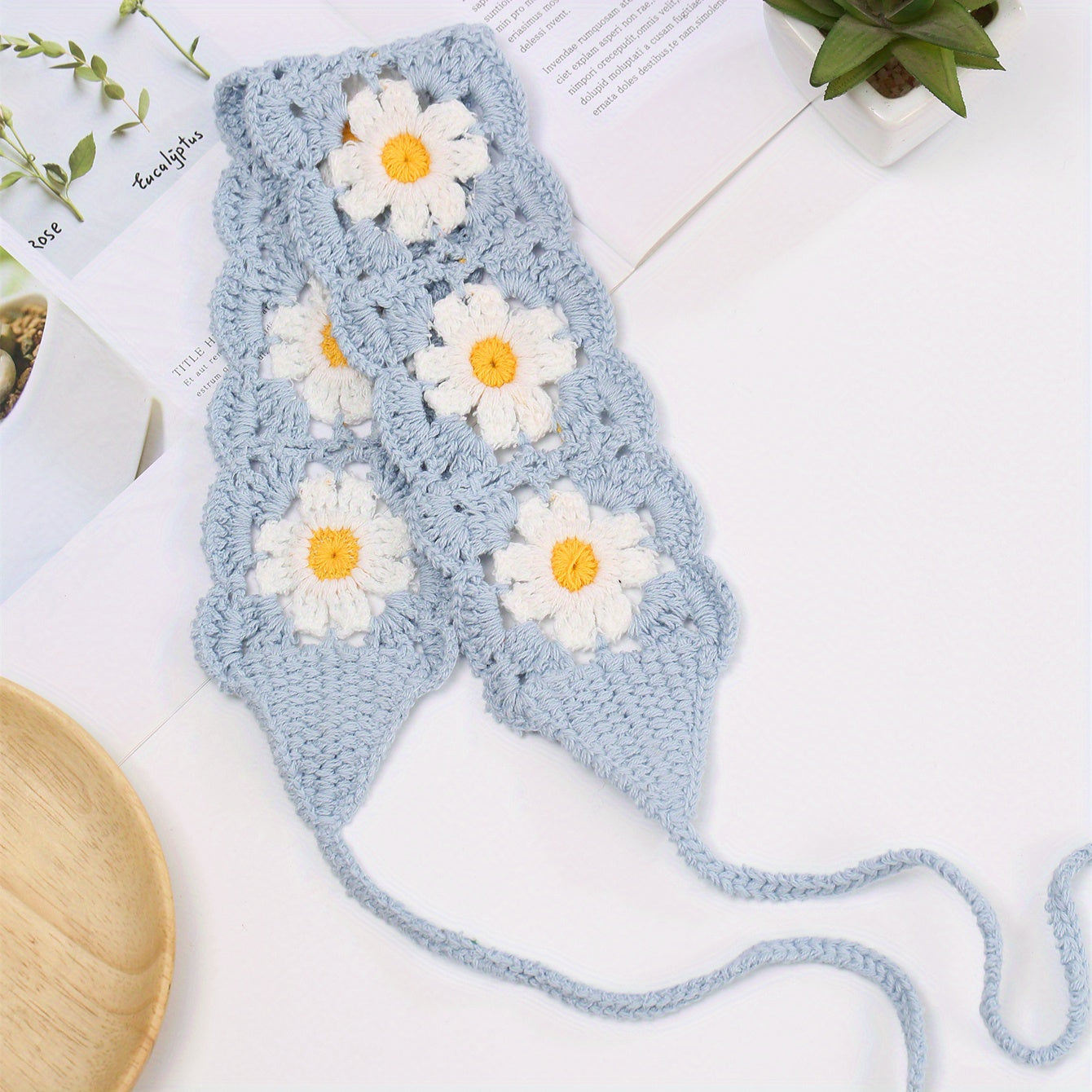 Floral Crochet Hair Band Fashion Headband for Women Girls