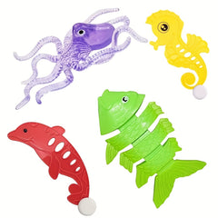 Fun Diving Toy Set - Fish Bone, Dolphin, Seahorse, Octopus