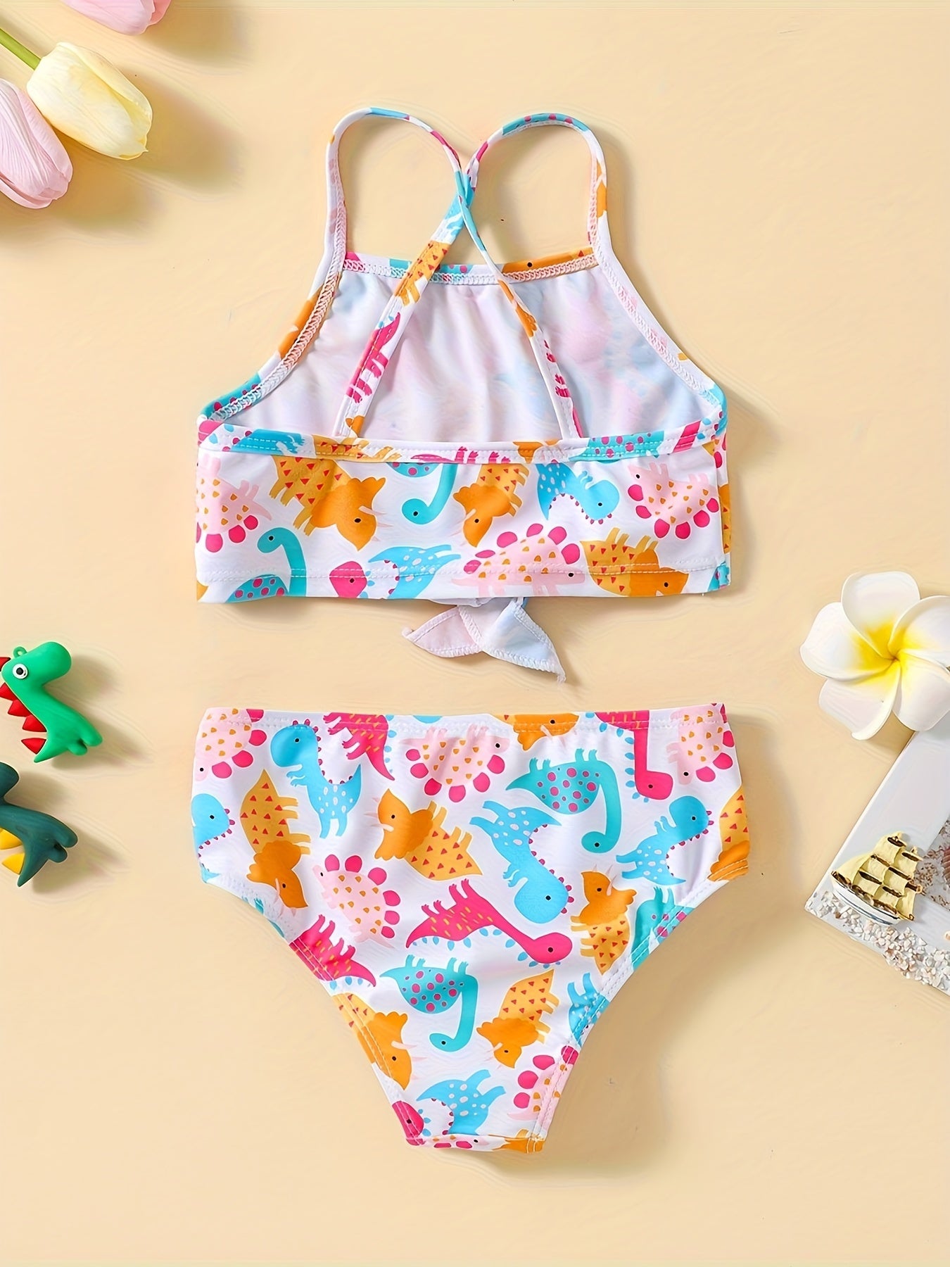 Toddler Girls Dino Graphic Bikini Swimsuit Summer Beach Vacation Gift