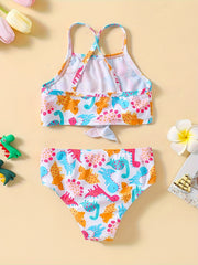 Toddler Girls Dino Graphic Bikini Swimsuit Summer Beach Vacation Gift