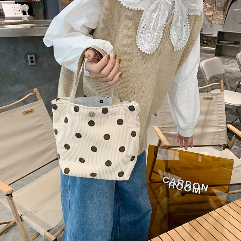 Corduroy Handbag Satchel Bag Lightweight
