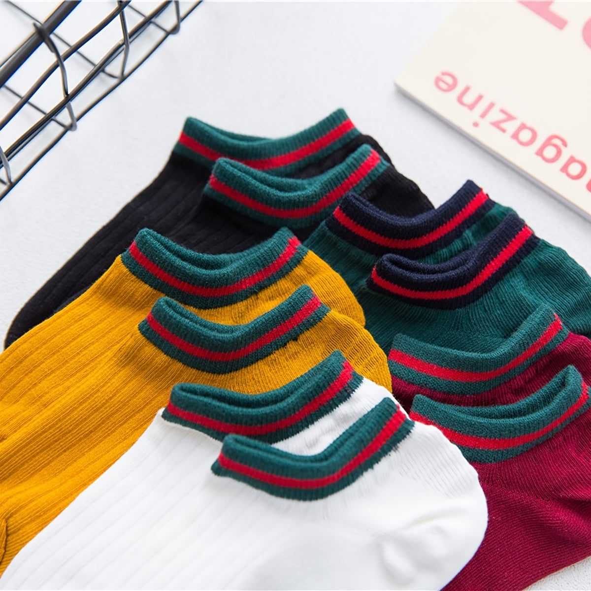 Women's Striped & Solid Ankle Socks Pack