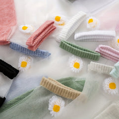 10 Pairs Daisy Print Short Socks Breathable Mesh Ankle Women's Stockings