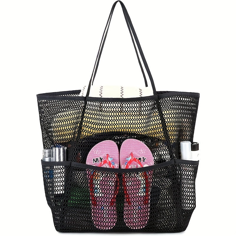Large Capacity Mesh Beach Tote Bag Travel Swimming Storage Toiletry Bag