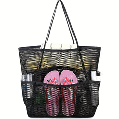 Large Capacity Mesh Beach Tote Bag Travel Swimming Storage Toiletry Bag
