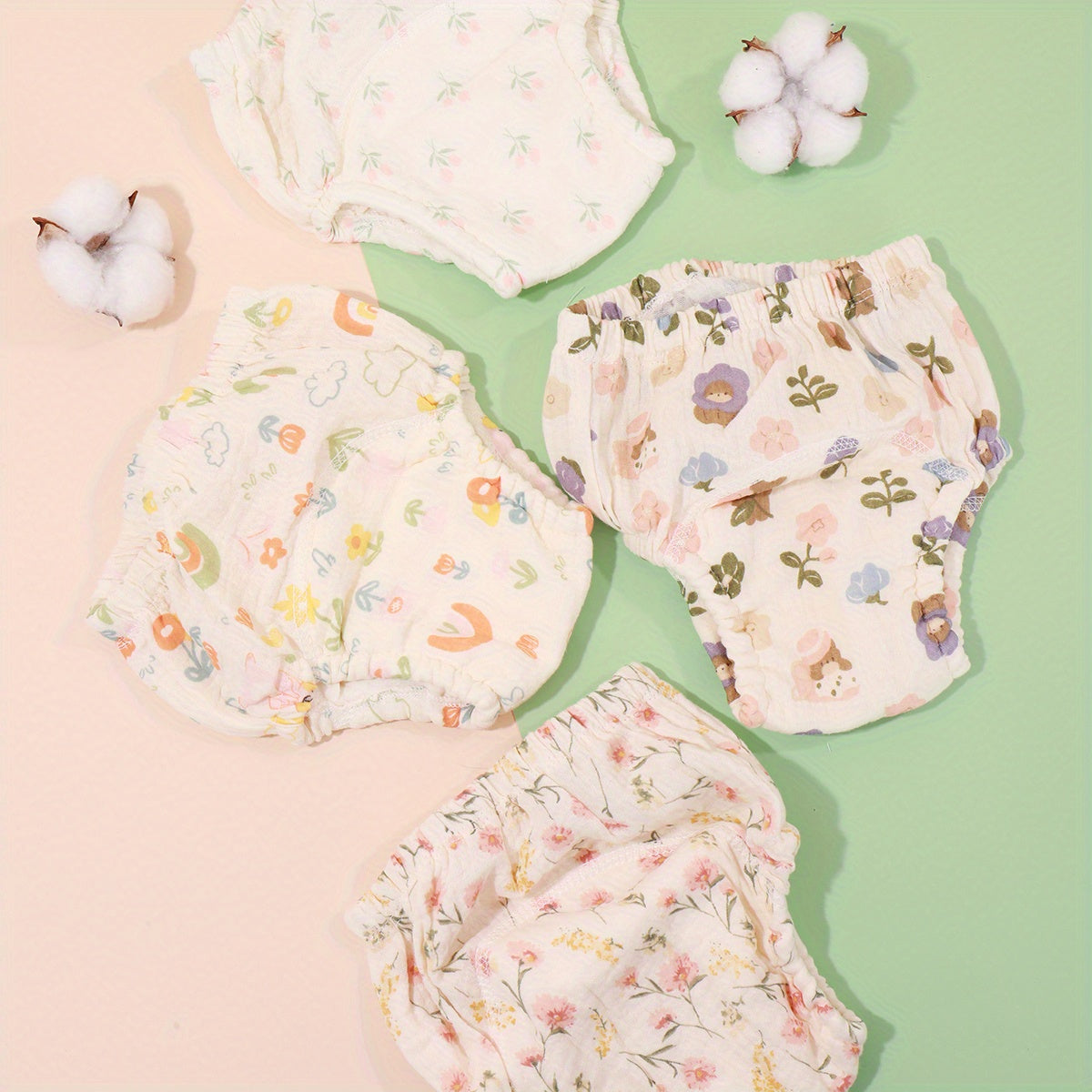 4pcs Baby Fabric Waterproof Diaper Pockets Training Pants