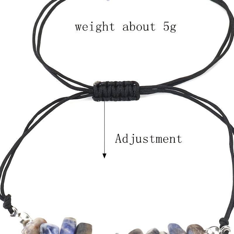 Natural Gems Chip Stone Bracelet Chakra Set Energy TUMBLED Yogo Bracelets