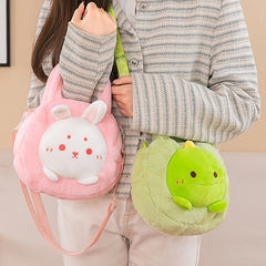 Plush Zipper Crossbody Bag Rabbit&Bear&Turtle Handbag for Women