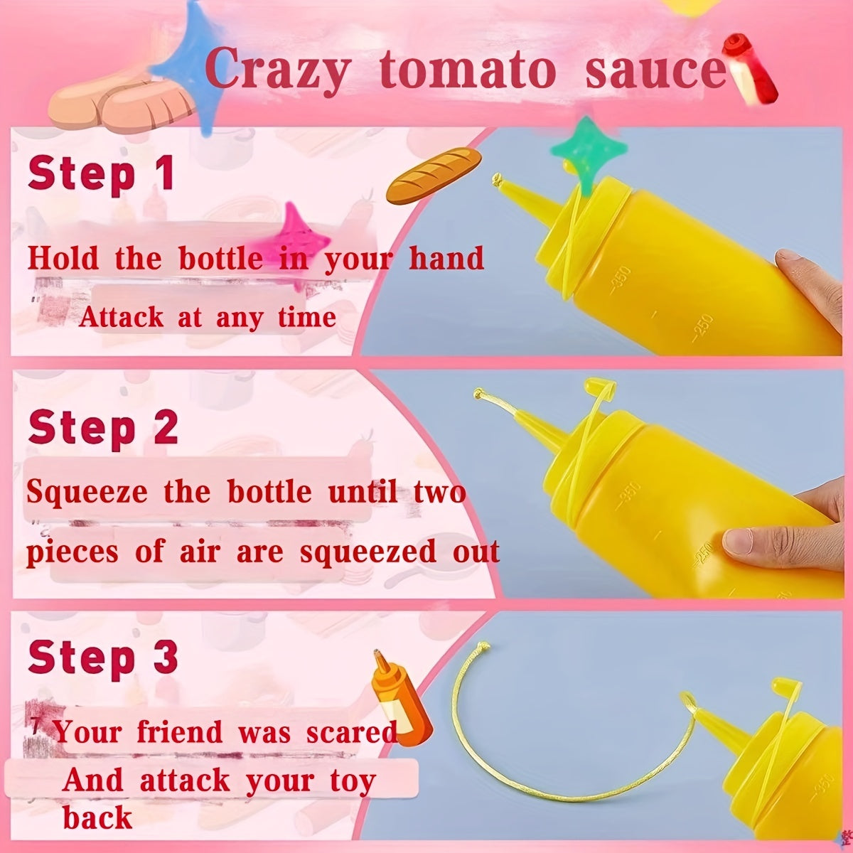 Prank Ketchup Gag Novelty Funny Pressure reducing Scary Toys